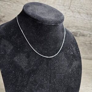 925 Sterling Silver Cable Chain Necklace 16" Fine Link Women Spring Ring